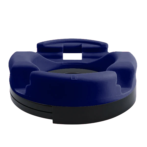GoDonut Plus+ 360 device stand in navy blue on a black rotating base